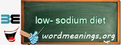 WordMeaning blackboard for low-sodium diet